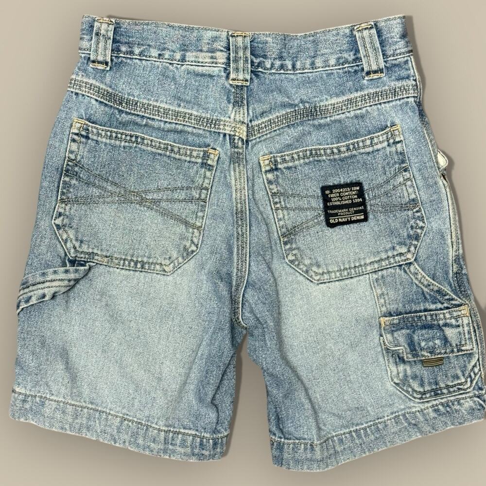 Vtg Old Navy Boys Size 7 Cargo Shorts Baggy Skater Carpenter Y2K 90s Denim Jean